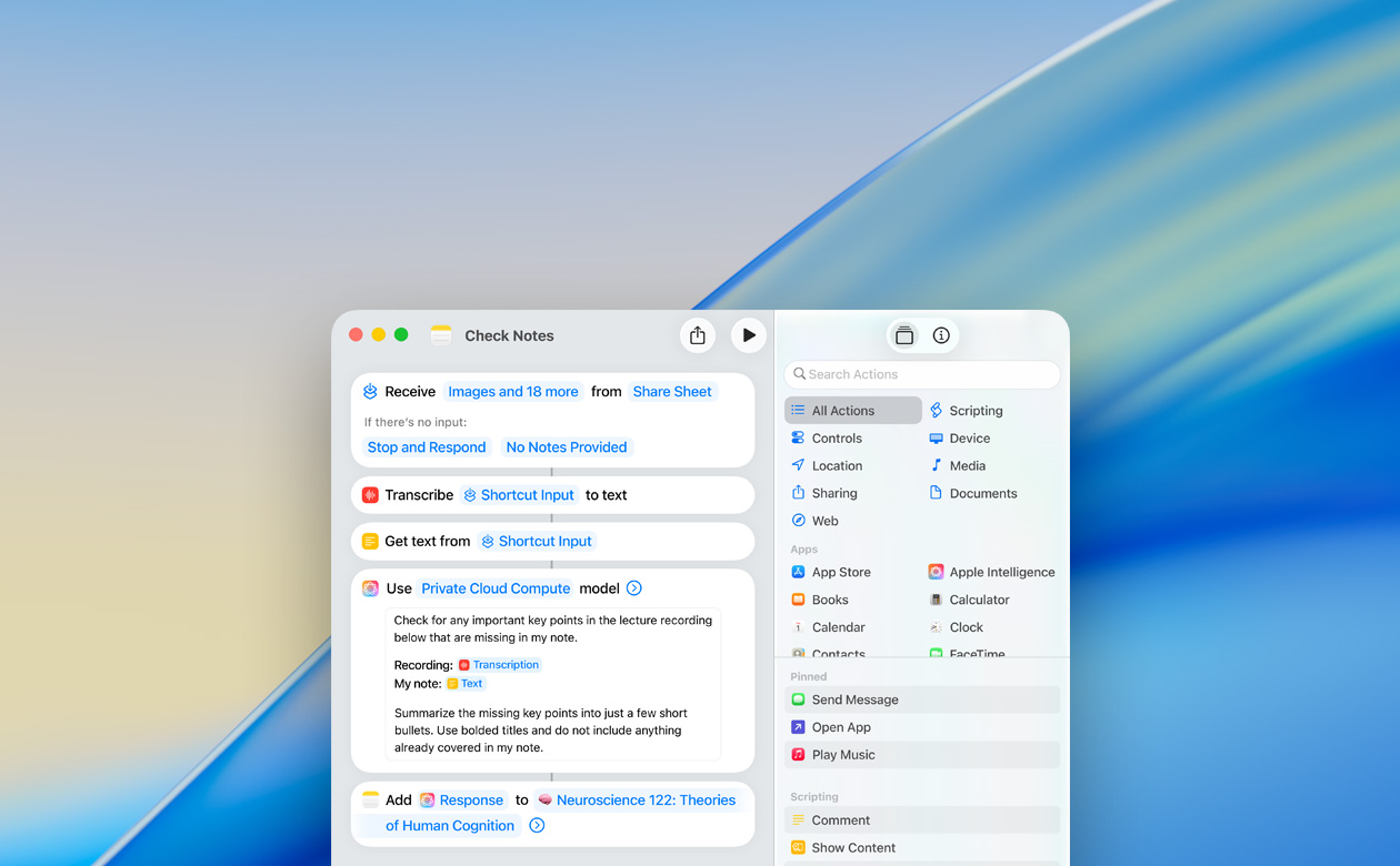 Apple Intelligence feature on macOS.